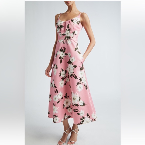Emilia Wickstead Dresses & Skirts - Emilia Wickstead Wenna Dress In Pink Dahlia Floral Print Taffeta US 6/UK 10